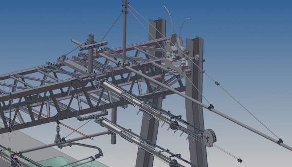 PORTALE DI ORMEGGIO IN TRINCEA CON ORMEGGIO REGOLATO CONDUTTORI E SEZIONATORI - LINEE 610mmq